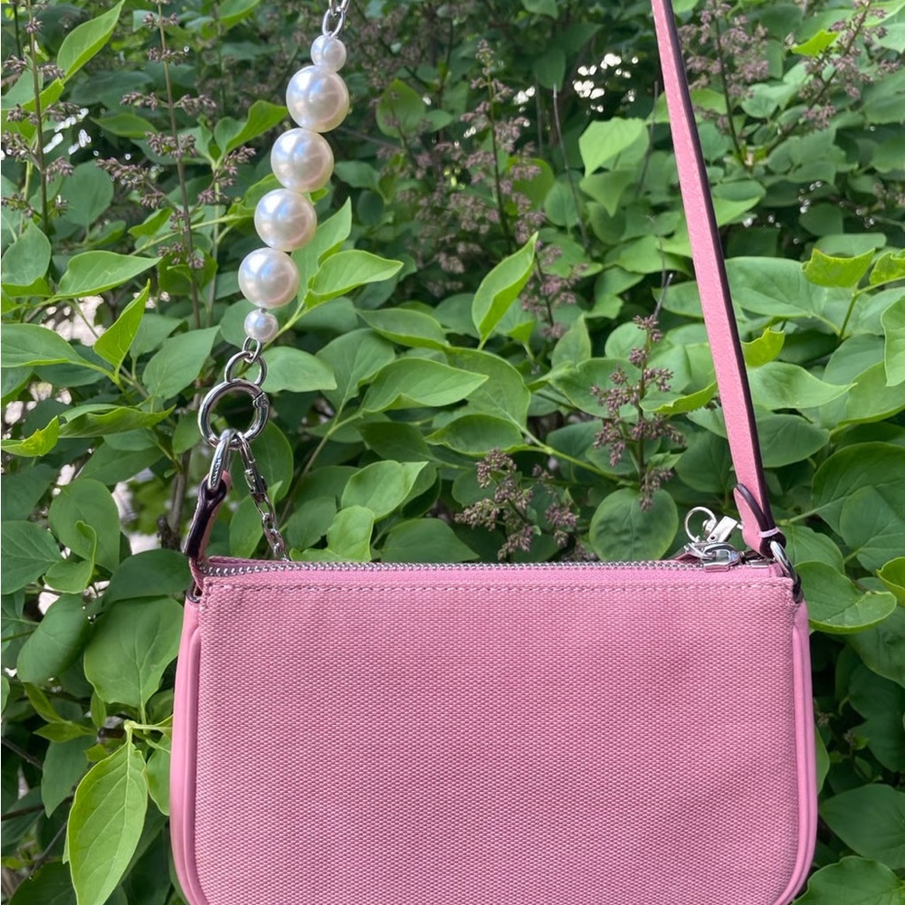 Coach Pink Crossbody Bag with Chain and Pearl Accent - Picture 3 of 5